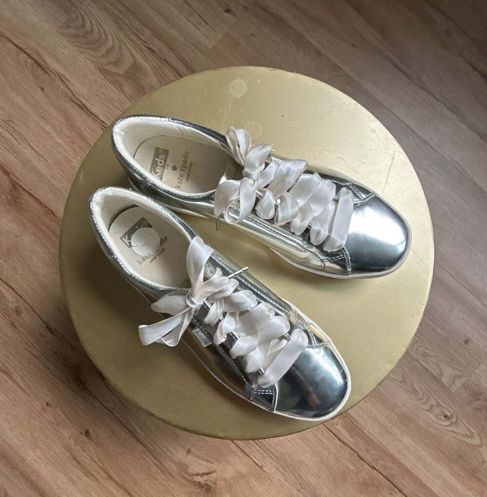 Keds x Kate Spade New York Ace Specchio Metallic Silver Sneakers